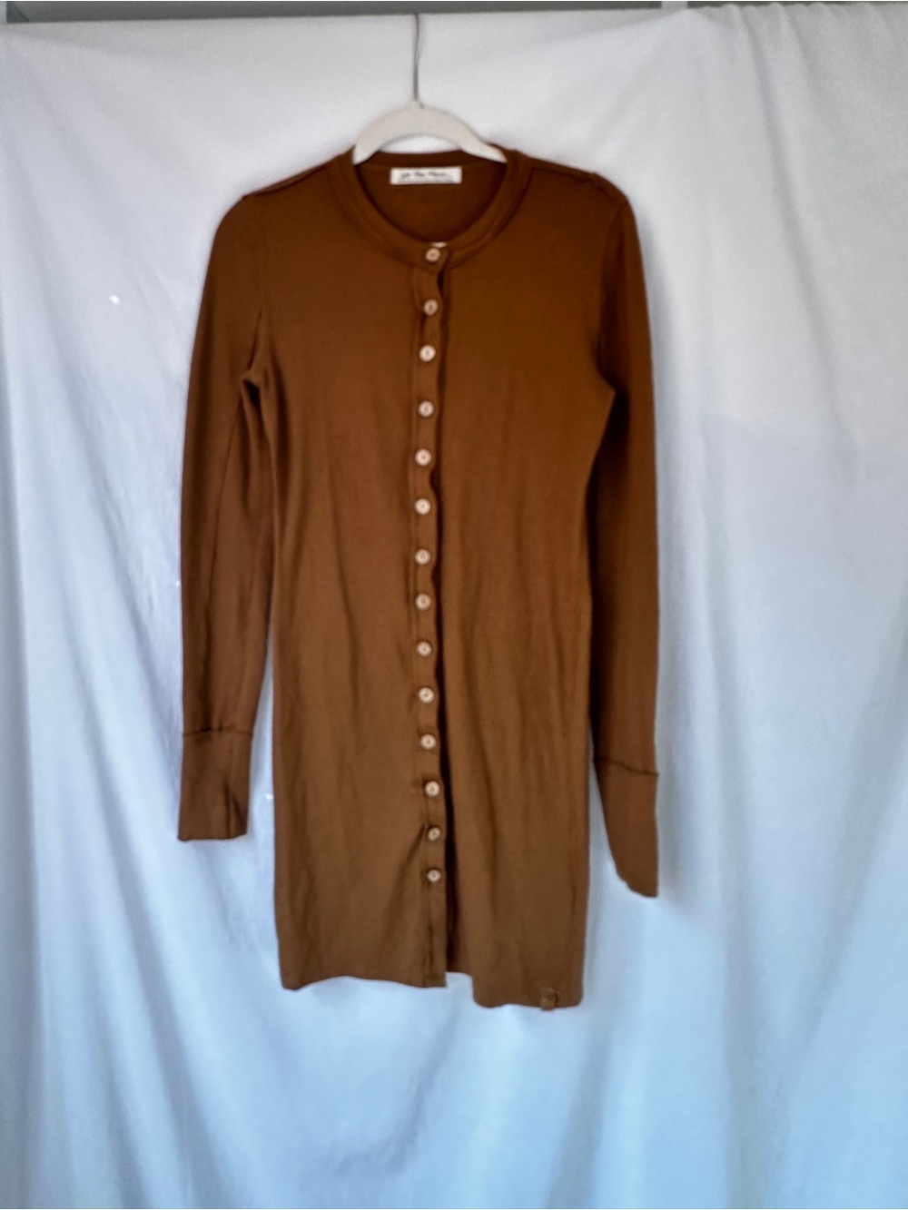Gia Ribbed Button-Up Cardigan Dress Free People XS